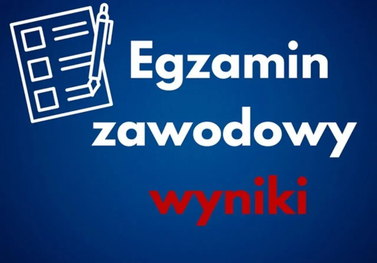 Wyniki egzaminu potwierdzającego kwalifikacje w zawodzie. Ikona dokumentu z listą i długopisem.