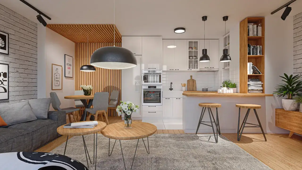 Zdjęcie Jak urządzić mały salon z kuchnią: praktyczne porady dla ciasnych wnętrz