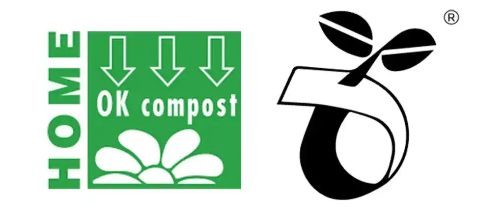 oznaczenia certyfikat&oacute;w kubk&oacute;w jednorazowych (kieliszek widelec, ok compost, fsc)