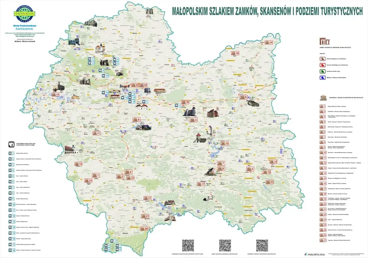 Mapa skansen&oacute;w w Polsce
