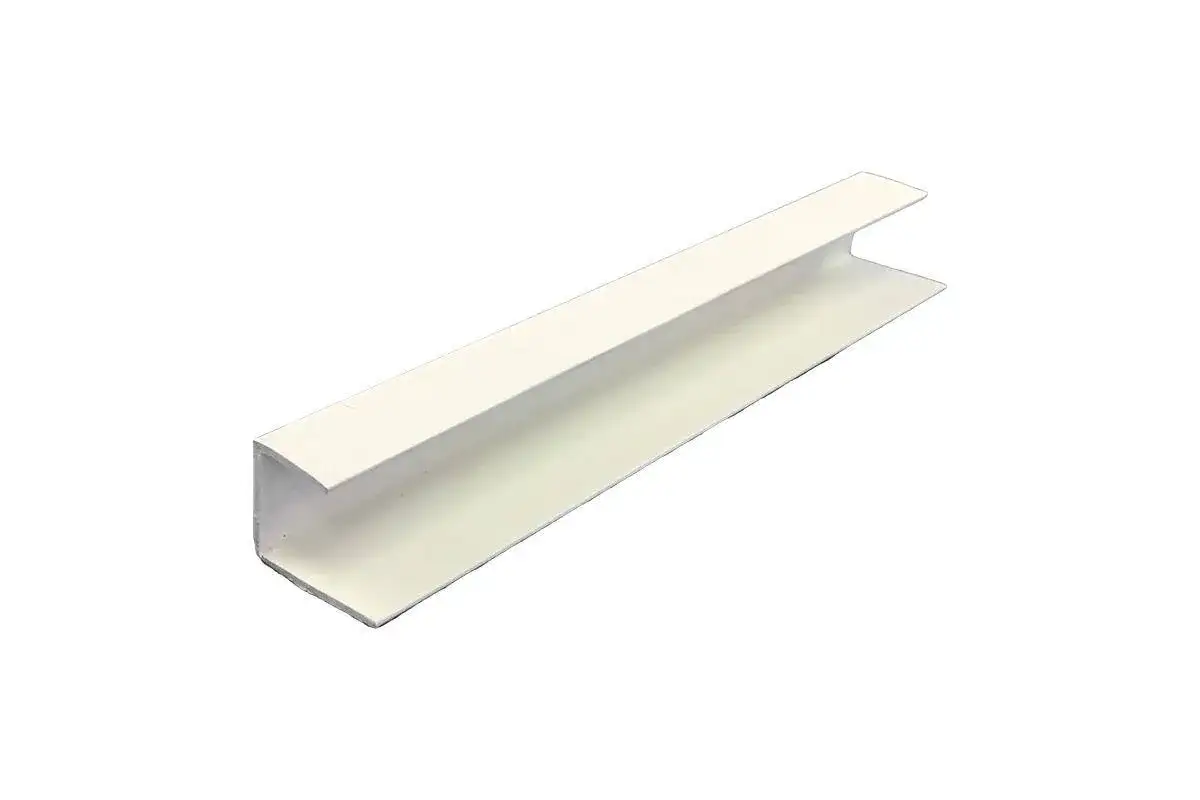 Biały profil j do gk, idealny do wykończeń narożników i krawędzi płyt gipsowo-kartonowych.