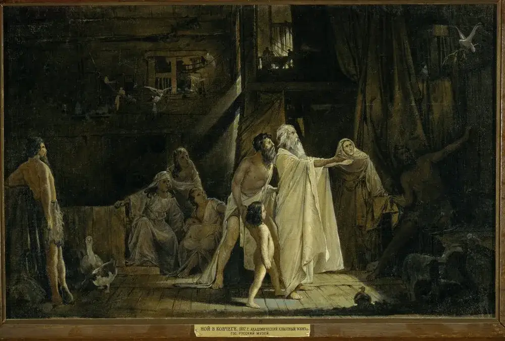 Gołąb z gałązką oliwną Arka Noego