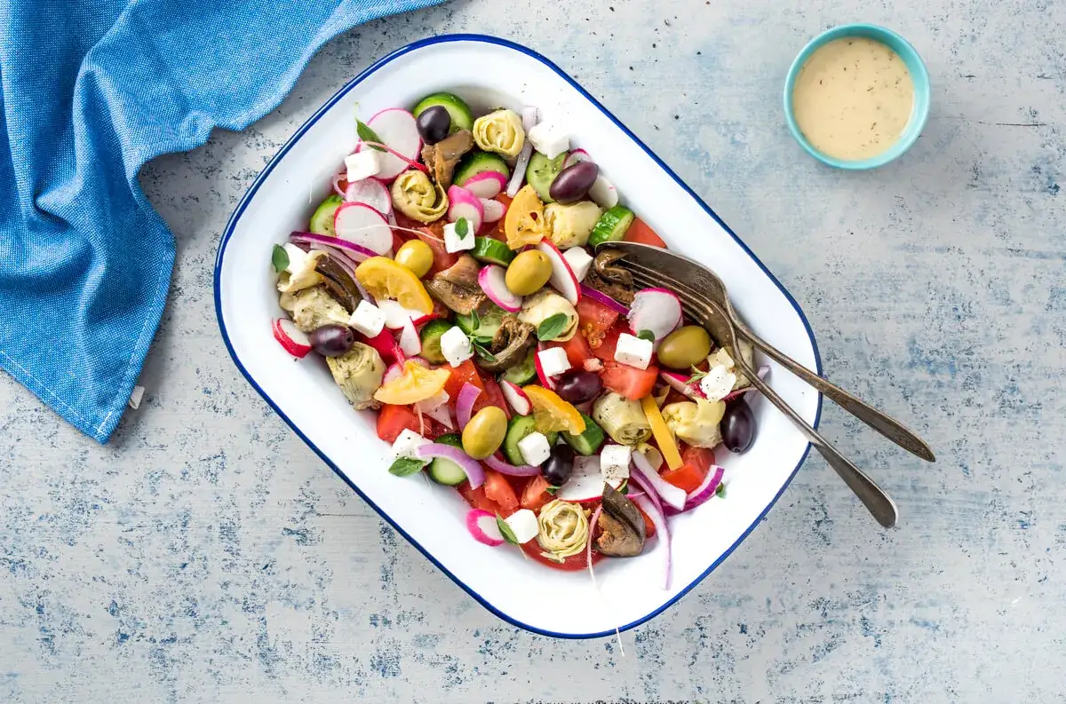 Ingrédients salade grecque authentique
