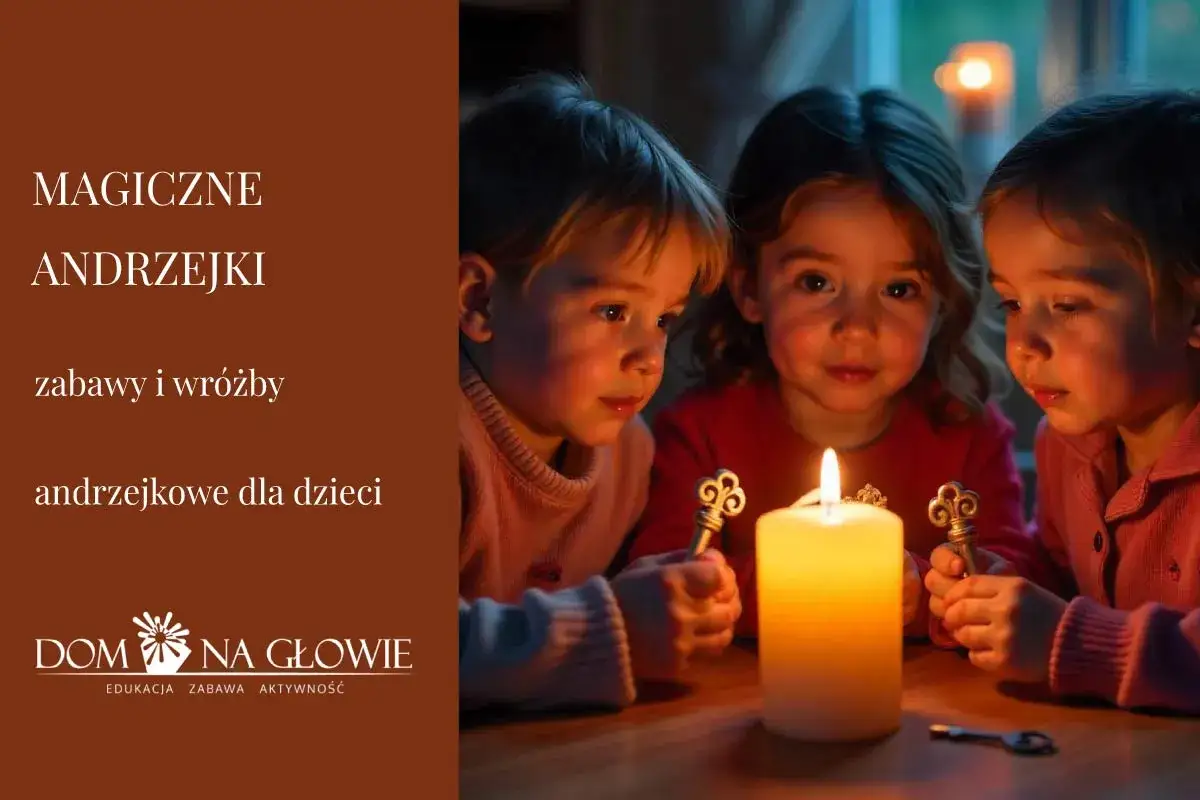 Dzieci z kluczykami przy świecy, przygotowują się do andrzejkowych zabaw i wróżb. To magiczne dni nietypowe w przedszkolu.