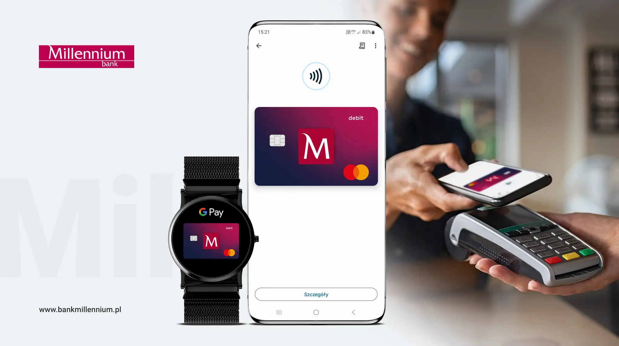 screen aplikacji Millennium dodaj do Google Pay