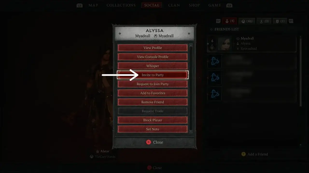 Diablo 4 cross-play party PS5