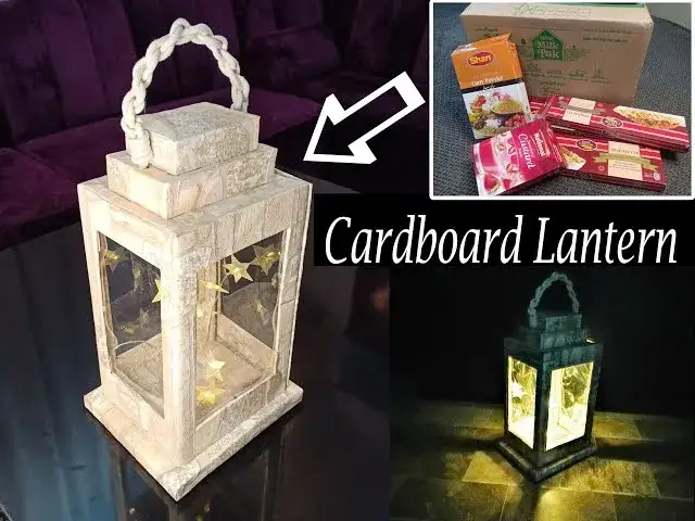 DIY cardboard lantern materials and tools