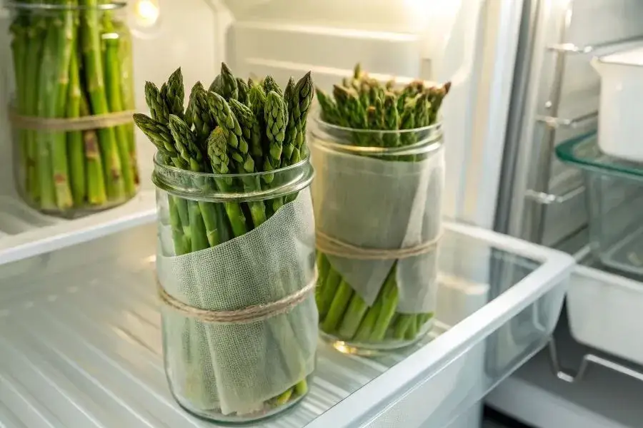 przechowywanie szparag&oacute;w w wodzie lod&oacute;wka