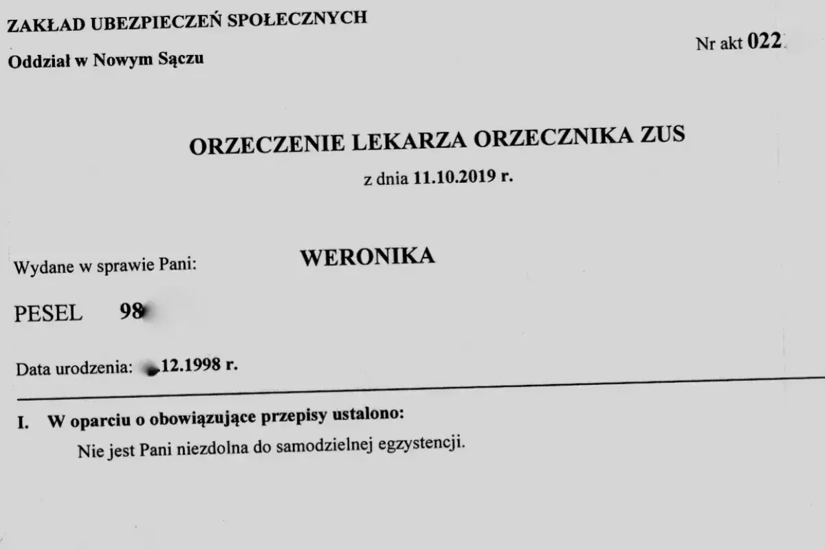 Lekarz orzecznik ZUS orzeczenie