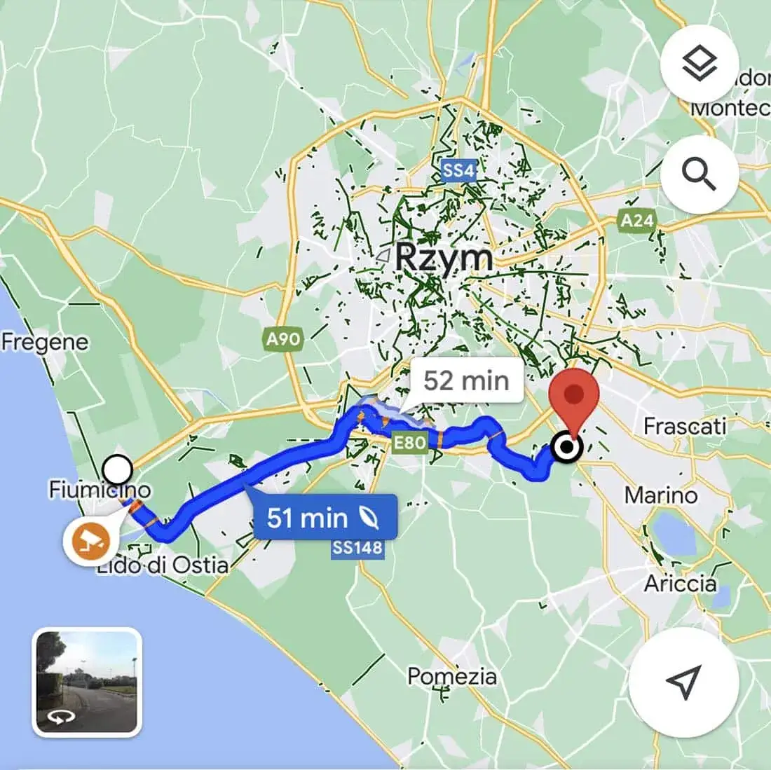 Mapa dzielnic Rzymu noclegi