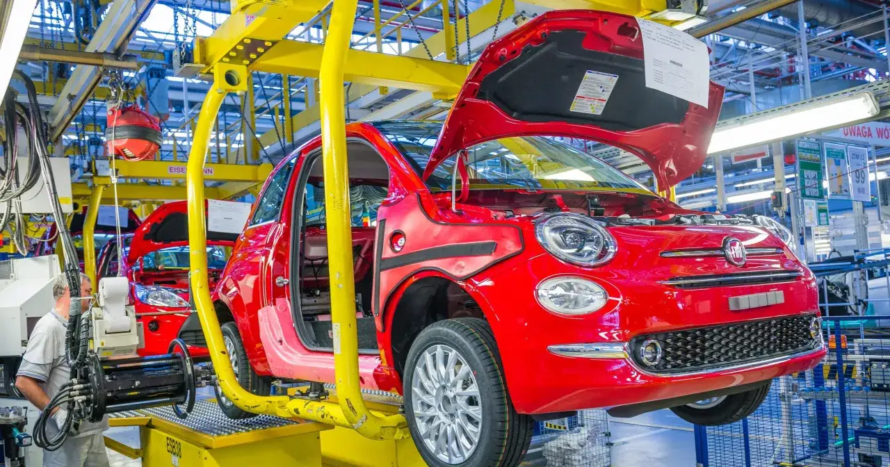 Mapa Niemiec z zaznaczonymi regionami przemysłowymi i motoryzacyjnymi