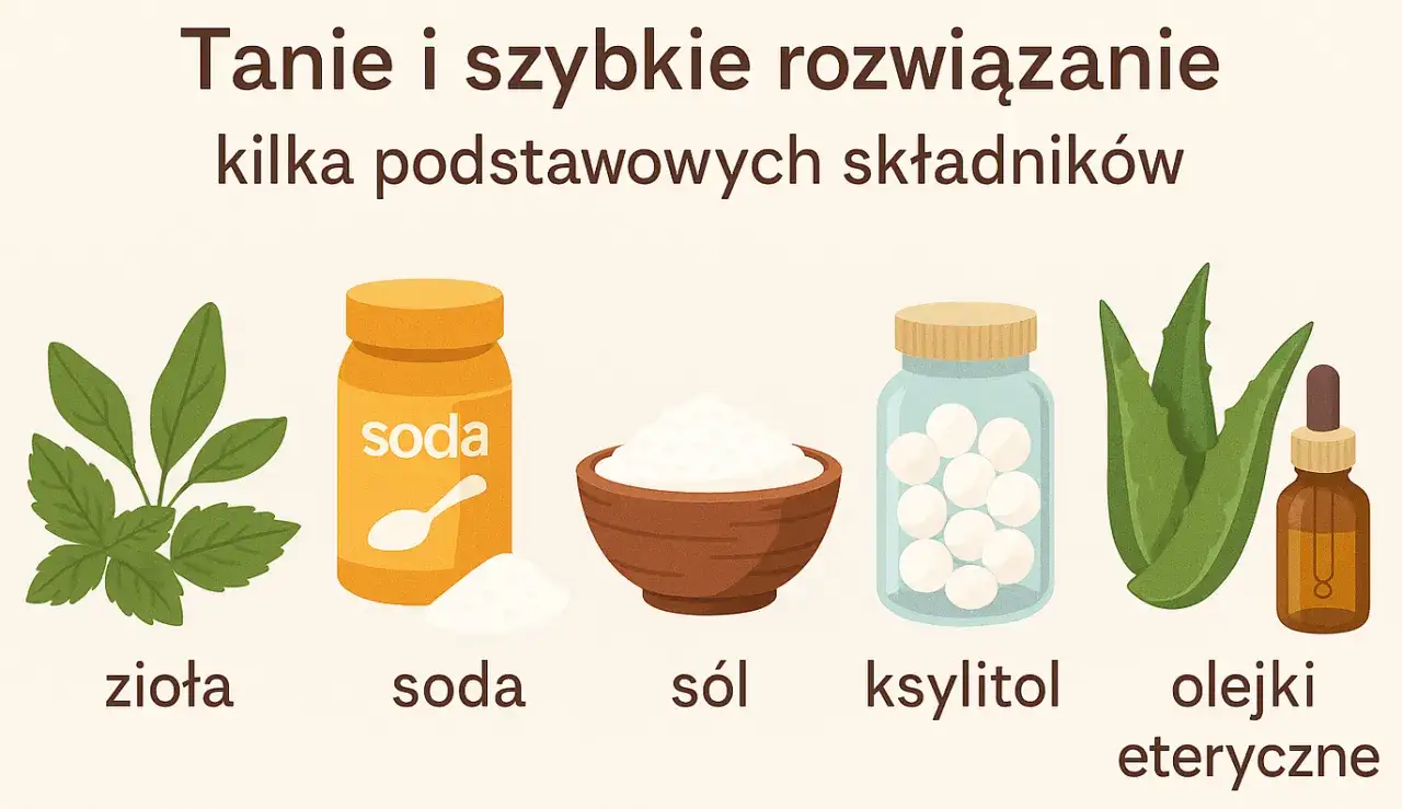 domowe płukanki na zapalenie jamy ustnej zioła s&oacute;l soda