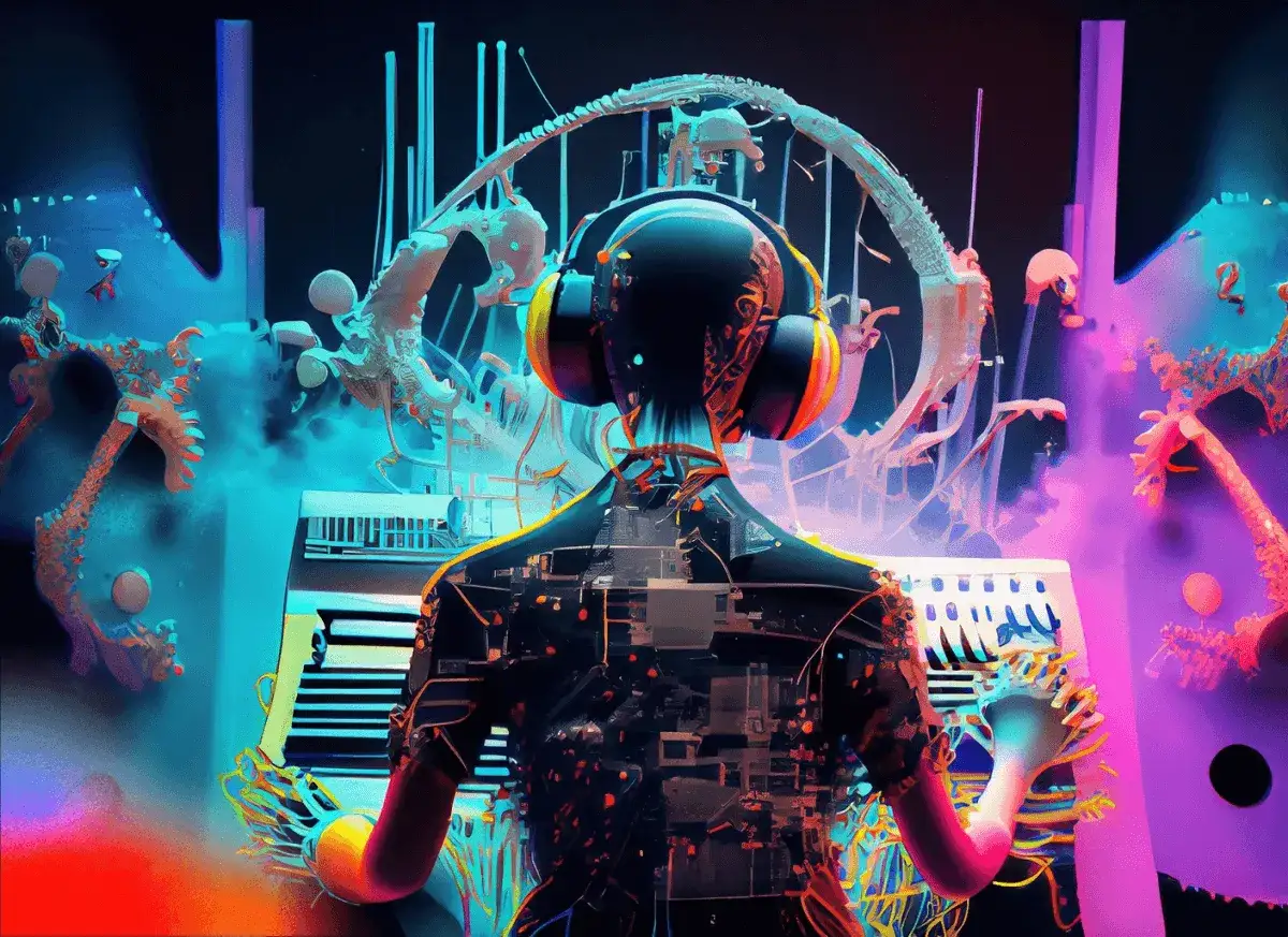 AI generująca muzykę wizualizacja