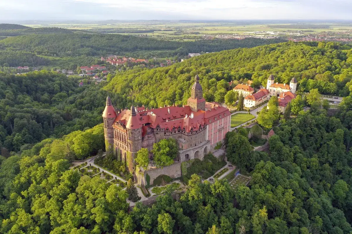 Zamek Książ widok z lotu ptaka
