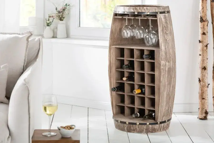 regały na wino w stylu industrialnym skandynawskim glamour