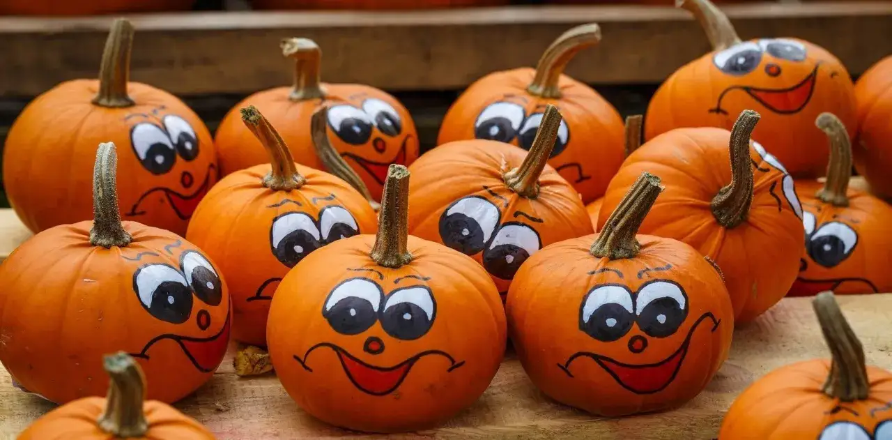 Malowane dynie Halloween dekoracje