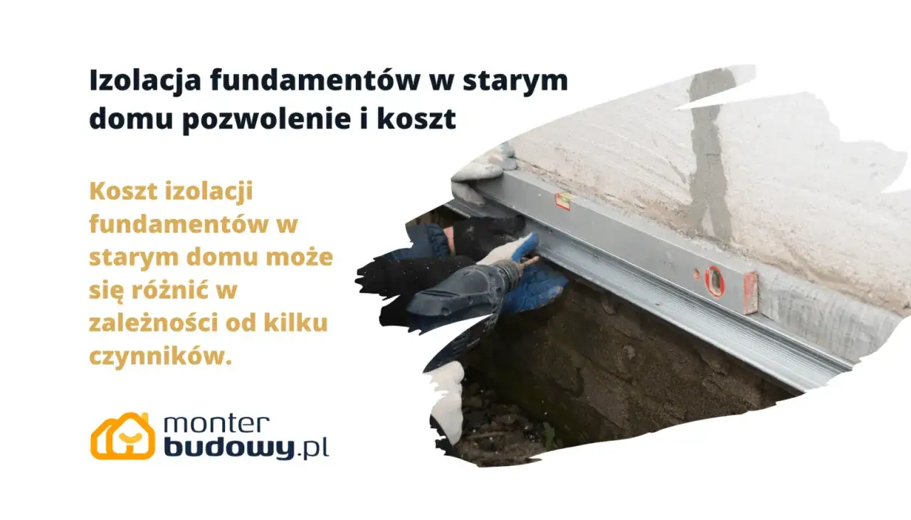 Izolacja fundamentów w starym domu: poznaj koszt i pozwolenia. Prace budowlane z poziomnicą.