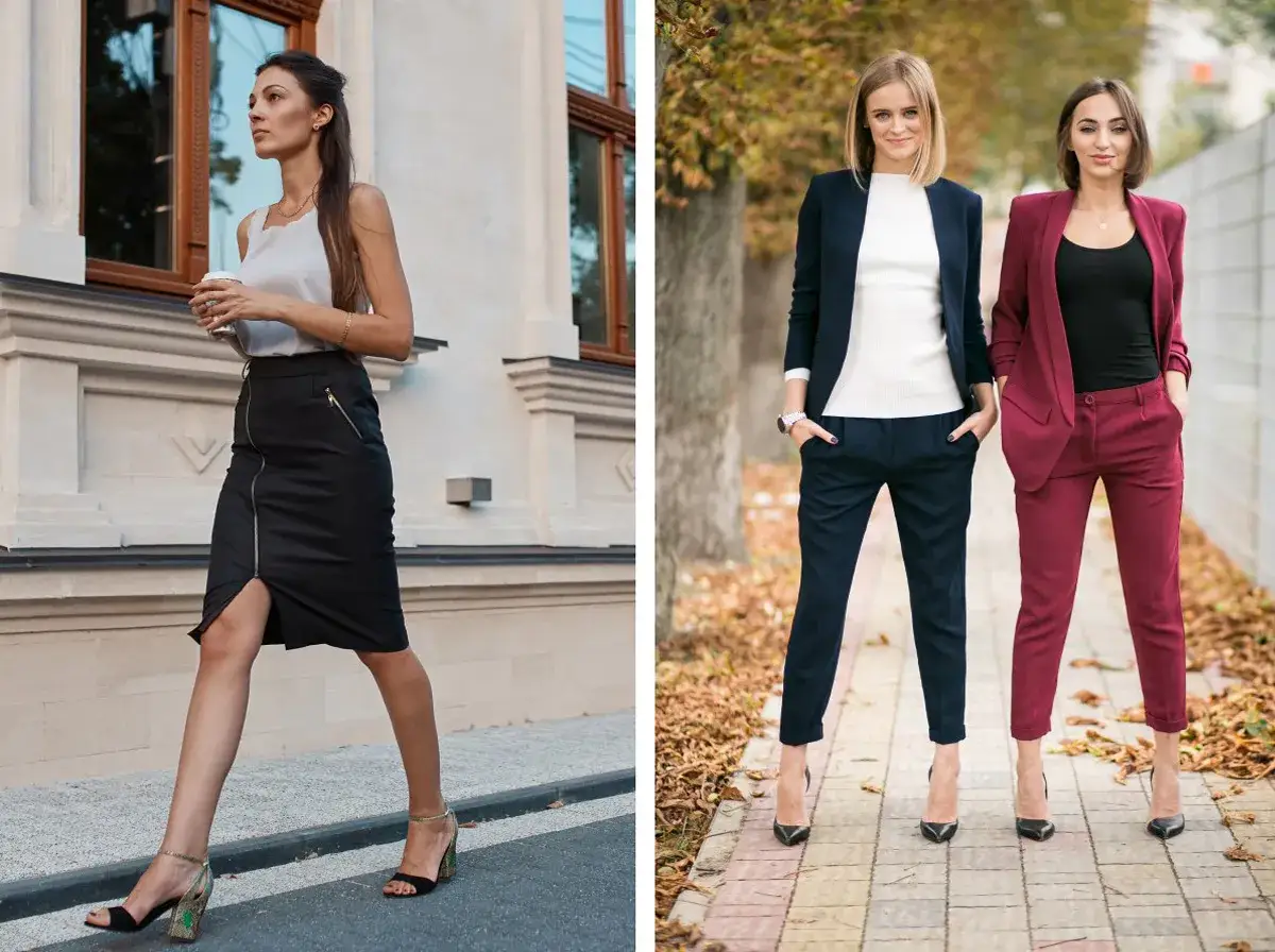 eleganckie stylizacje damskie na imprezę firmową zdjęcia