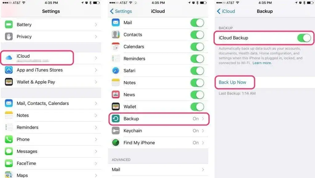 iPhone ustawienia iCloud kopia zapasowa