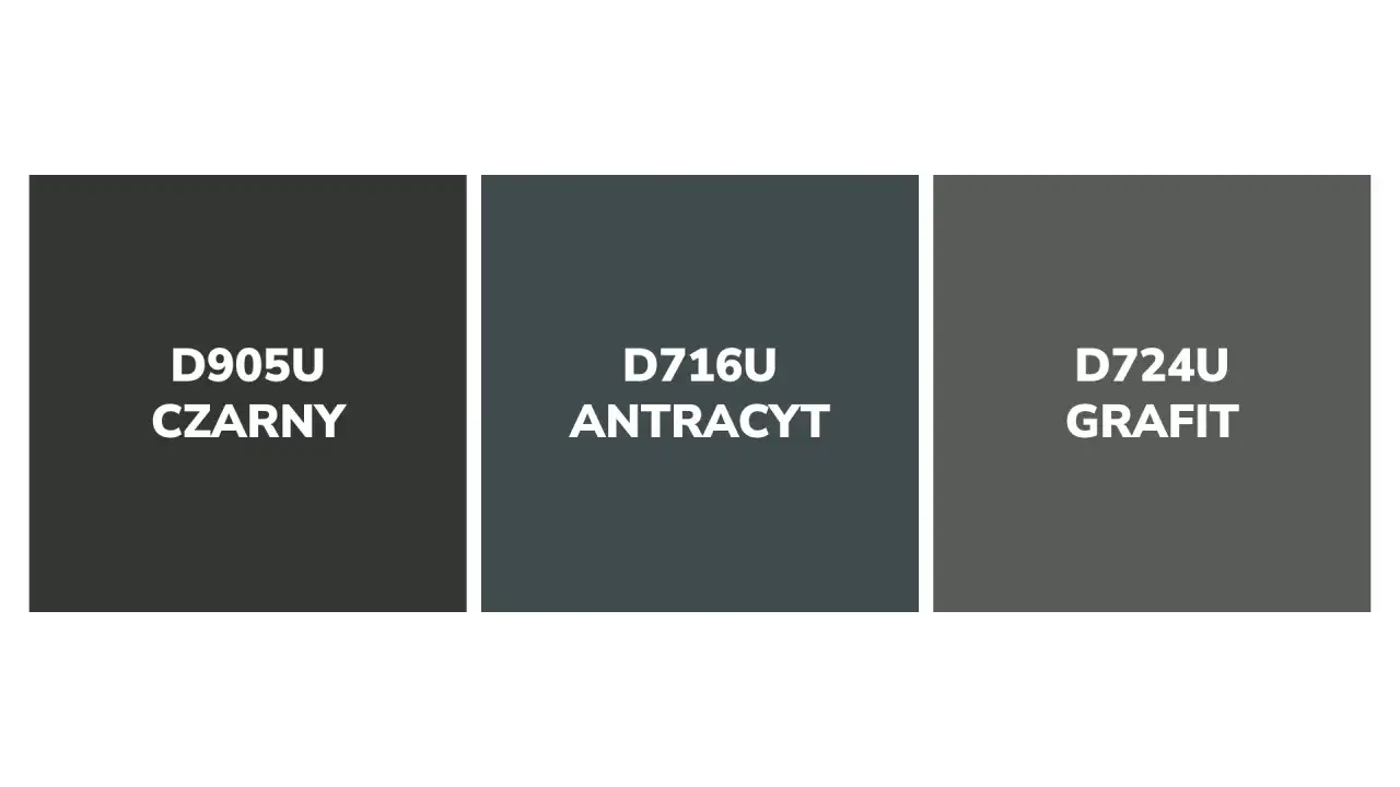 Trzy odcienie szarości: czarny, antracyt i grafit. Idealne kolory na dach, by nadać mu nowoczesny wygląd.