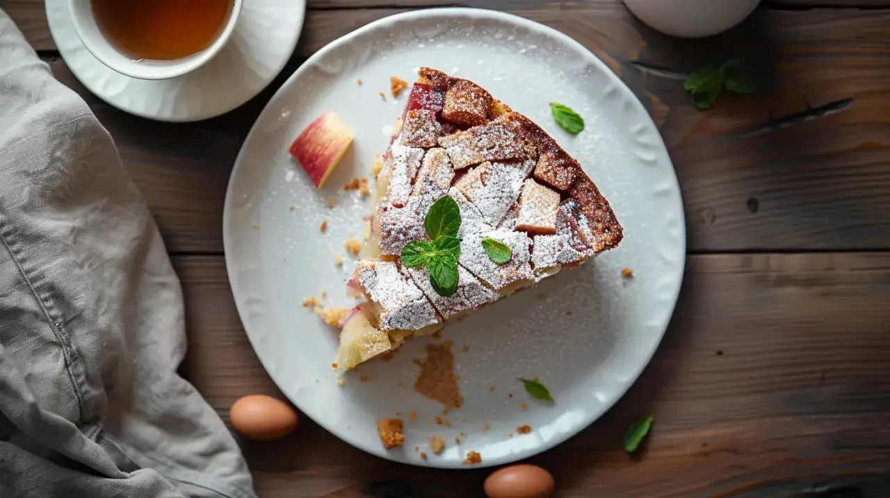 Zdjęcie Proste i pyszne ciasto z rabarbarem i jabłkami - Sprawdzony przepis na deser