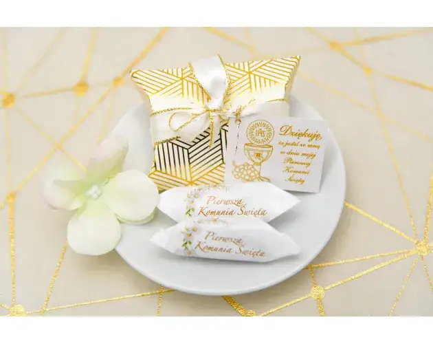 Podziękowania dla gości komunijnych aniołki kr&oacute;wki personalizowane
