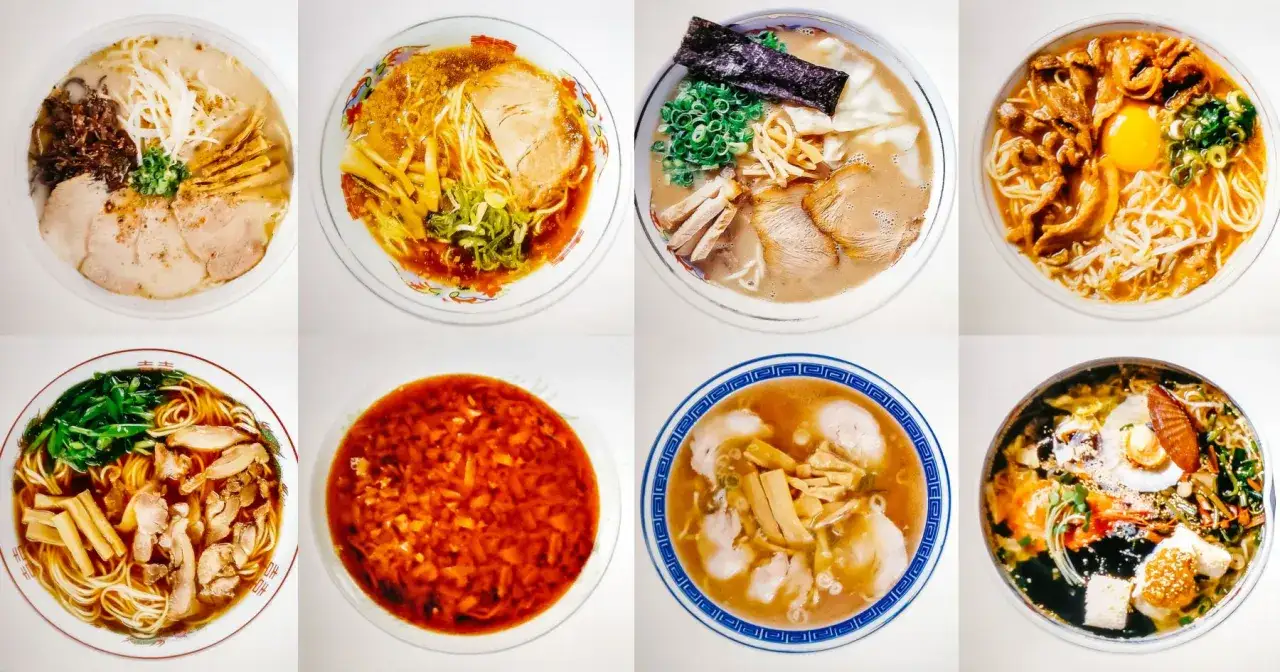 Różne rodzaje bulionu ramen