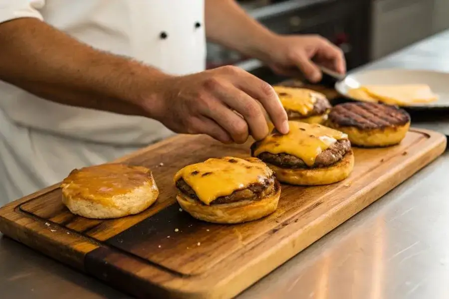 r&oacute;żne rodzaje sera ż&oacute;łtego do burgera