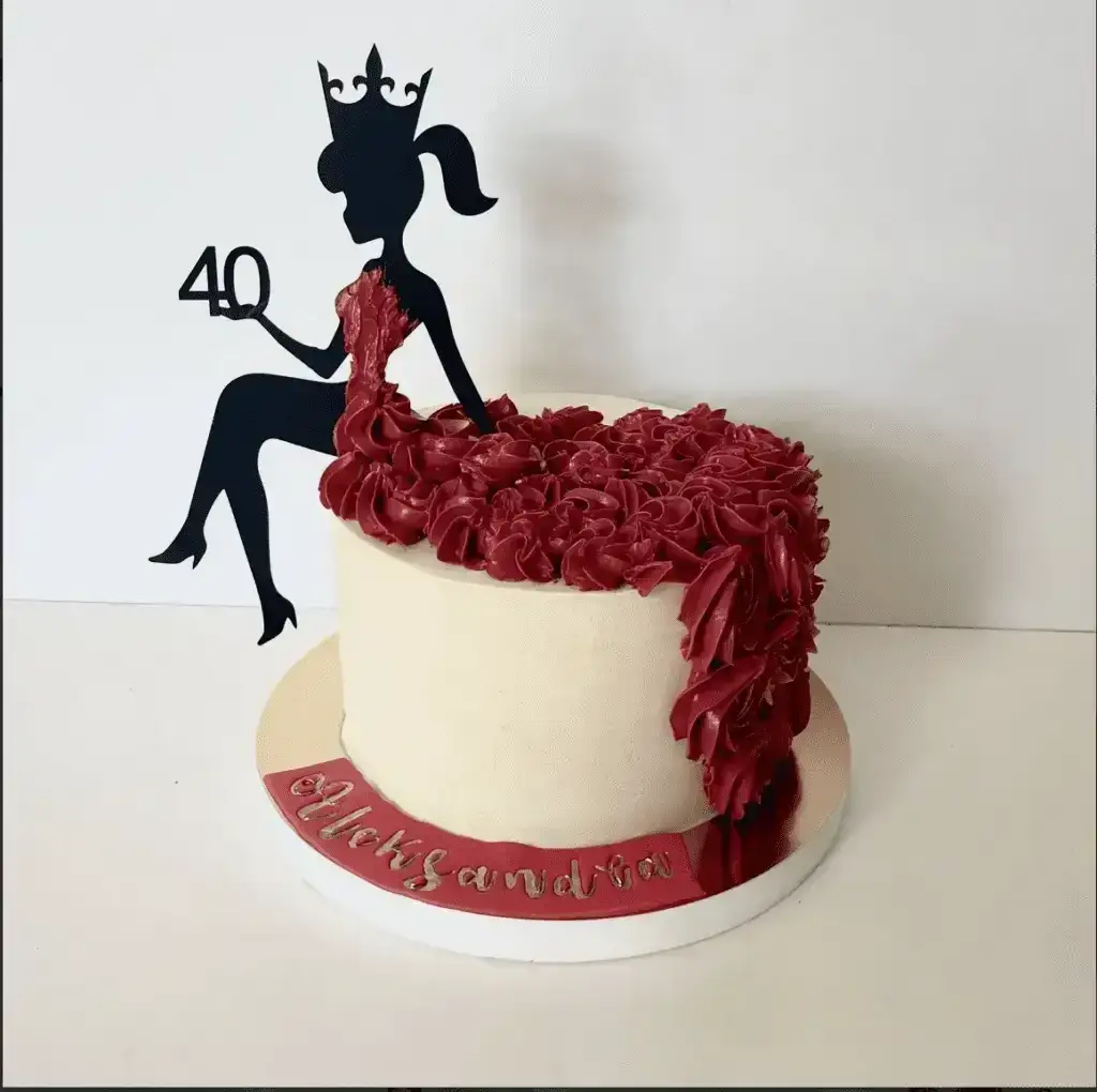 tort na 40 urodziny dla kobiety elegancki