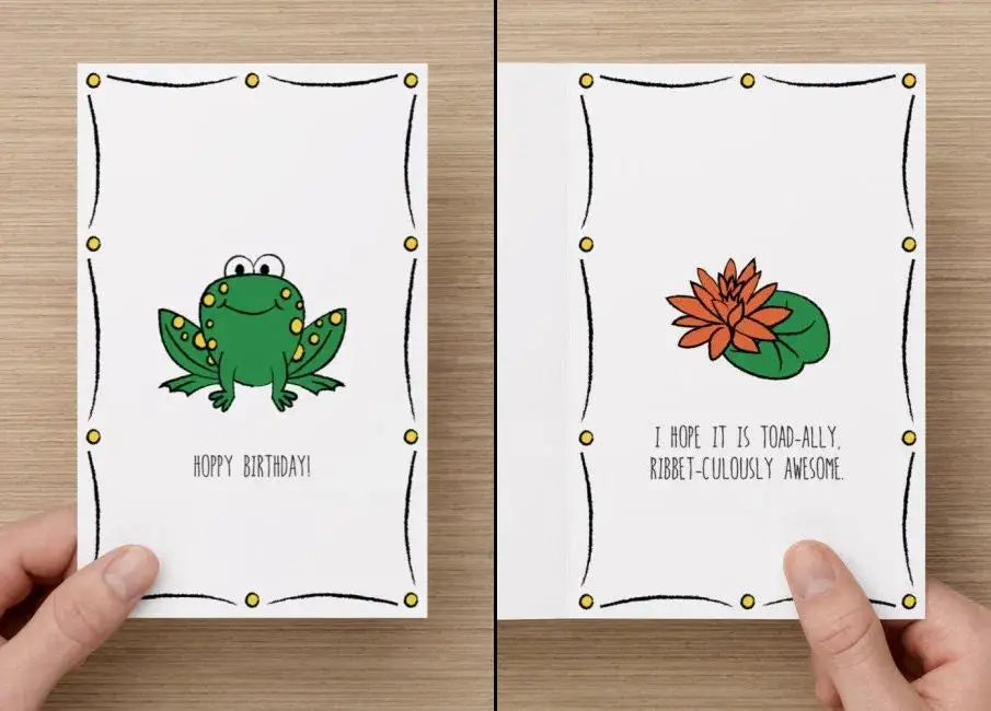 śmieszna żaba z dowcipem