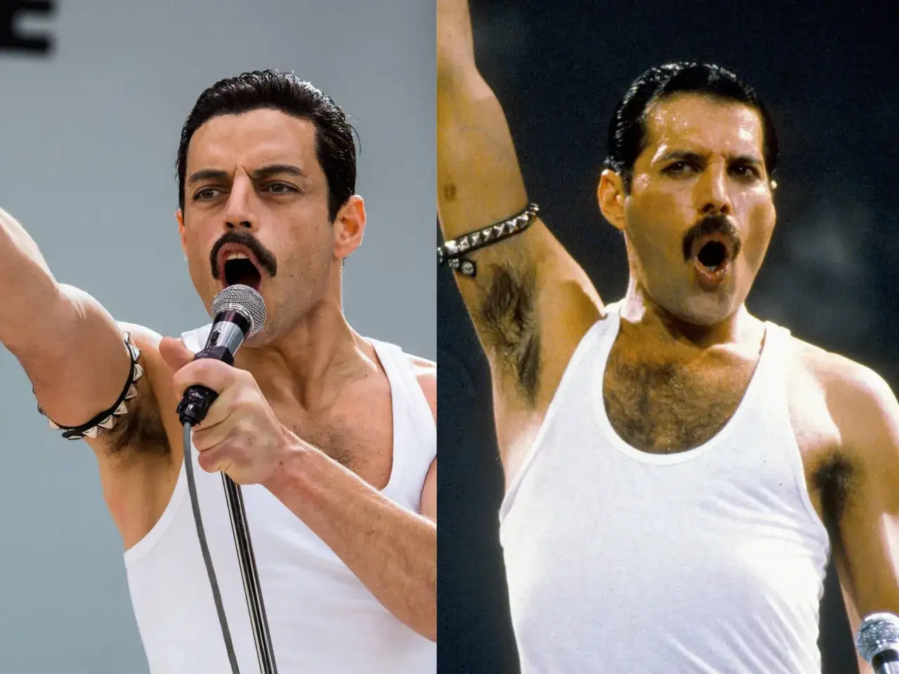 Rami Malek jako Freddie Mercury w filmie 
