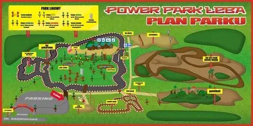 Mapa parków linowych Łeba
