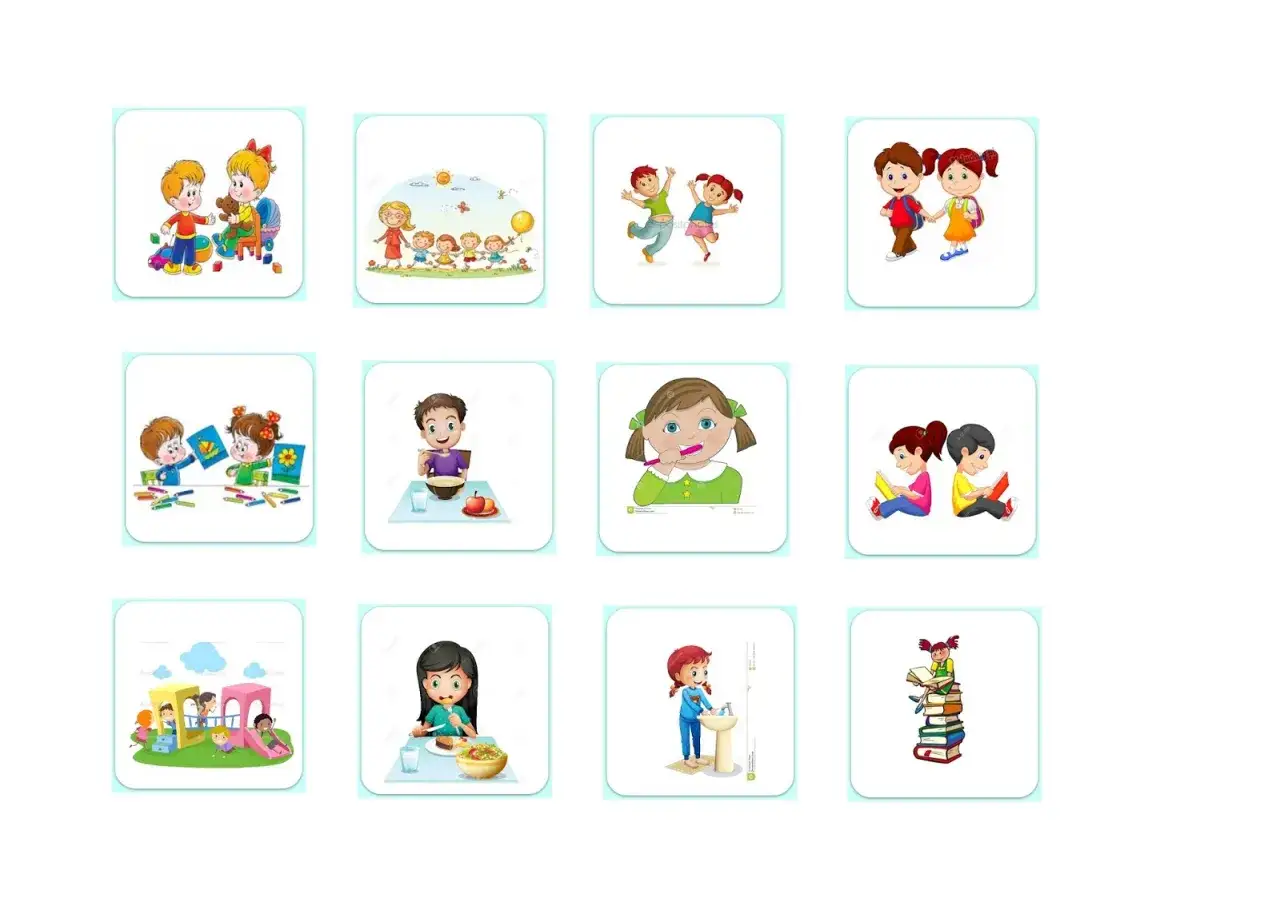 Dziecko używa piktogram&oacute;w do planowania dnia