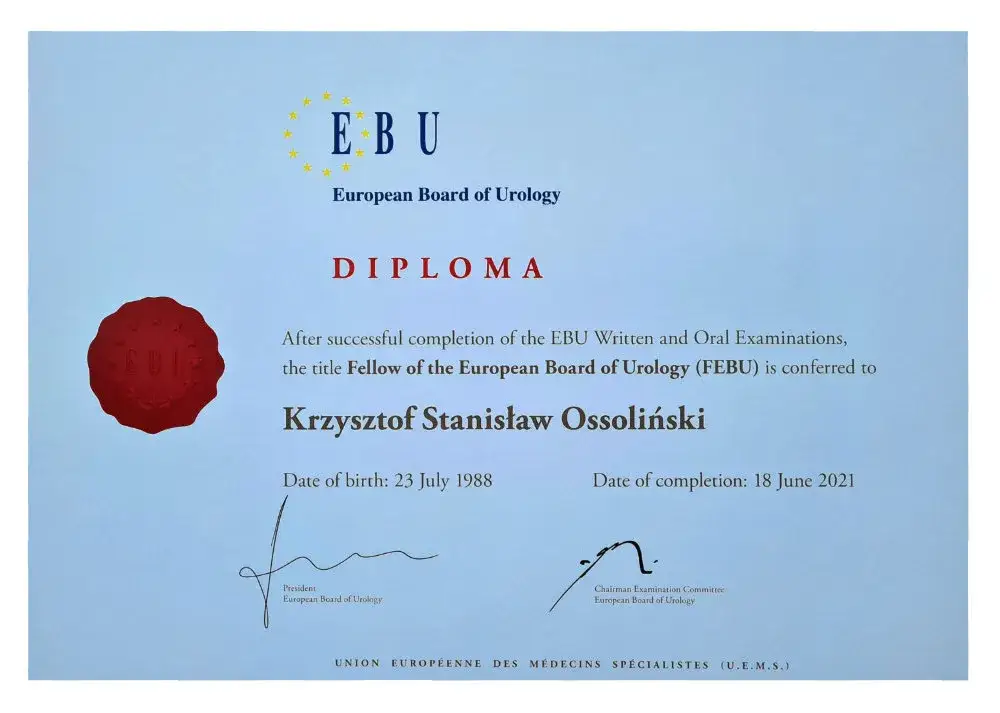 urolog egzamin FEBU certyfikat