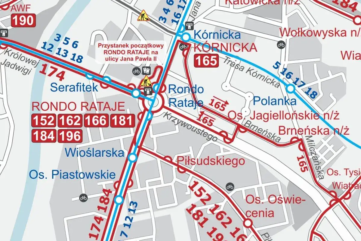 mapa przystank&oacute;w autobusowych Amazon Wałbrzych