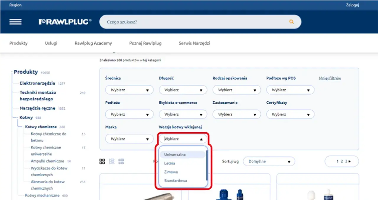 Wybór wersji kotwy wklejanej (uniwersalna, letnia, zimowa, standardowa) pomoże ocenić, czy kotwa chemiczna jest mocna w danych warunkach.