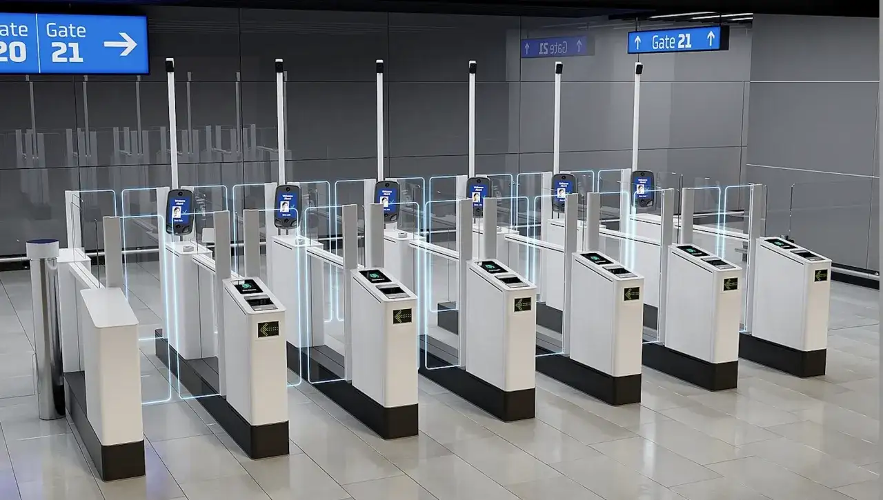 automatyczna bramka kontroli granicznej ABC na lotnisku