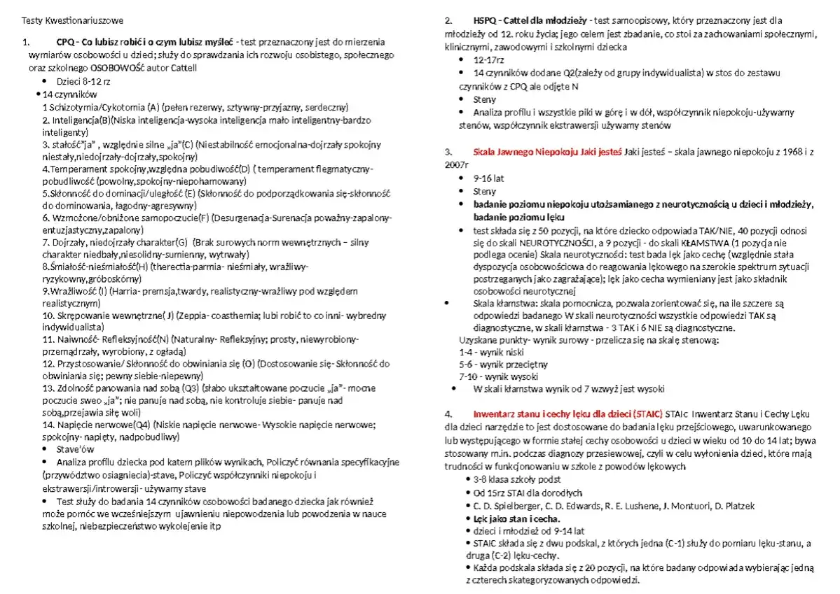 Jak sprawdzić swoją osobowość? Testy kwestionariuszowe CPQ, HSPQ, Skala Jawnego Niepokoju i STAI pomagają zrozumieć siebie.