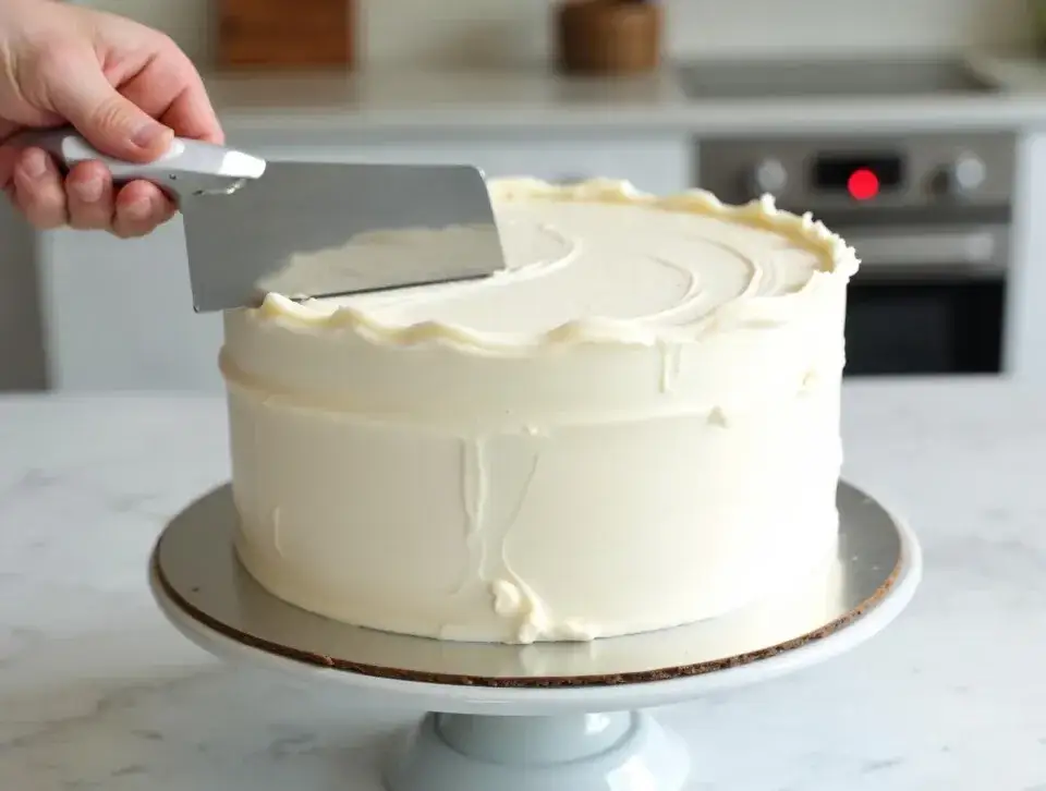 tynkowanie tortu pod masę cukrową, idealnie gładki tort