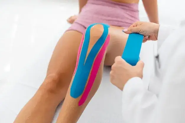 kobieta w stroju sportowym u fizjoterapeuty