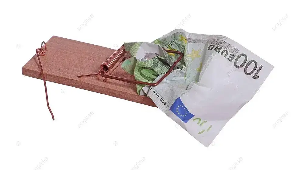 pułapka na pieniądze banknoty w pułapce na myszy