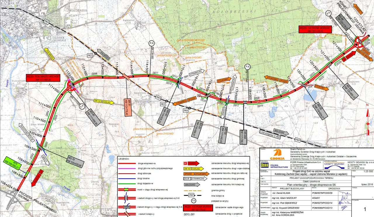 Mapa trasy Ł&oacute;dź Kołobrzeg samochodem A1 S6
