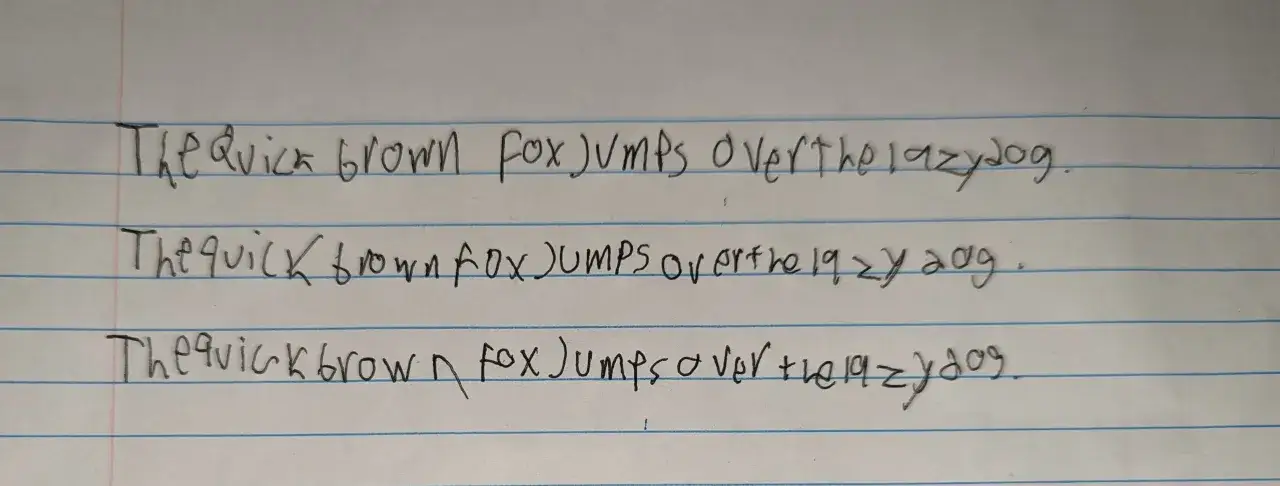 przykłady pisma dysgraficznego