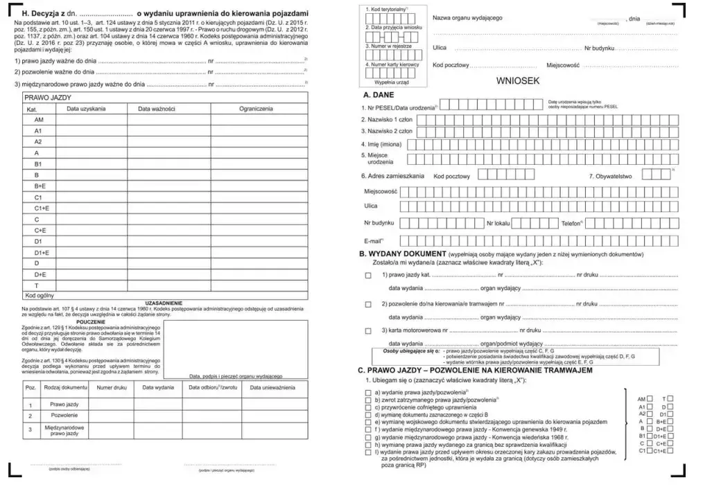 Dokumenty do Profilu Kierowcy Zawodowego checklist