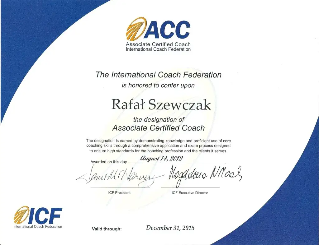Certyfikaty coacha ICF Izba Coachingu
