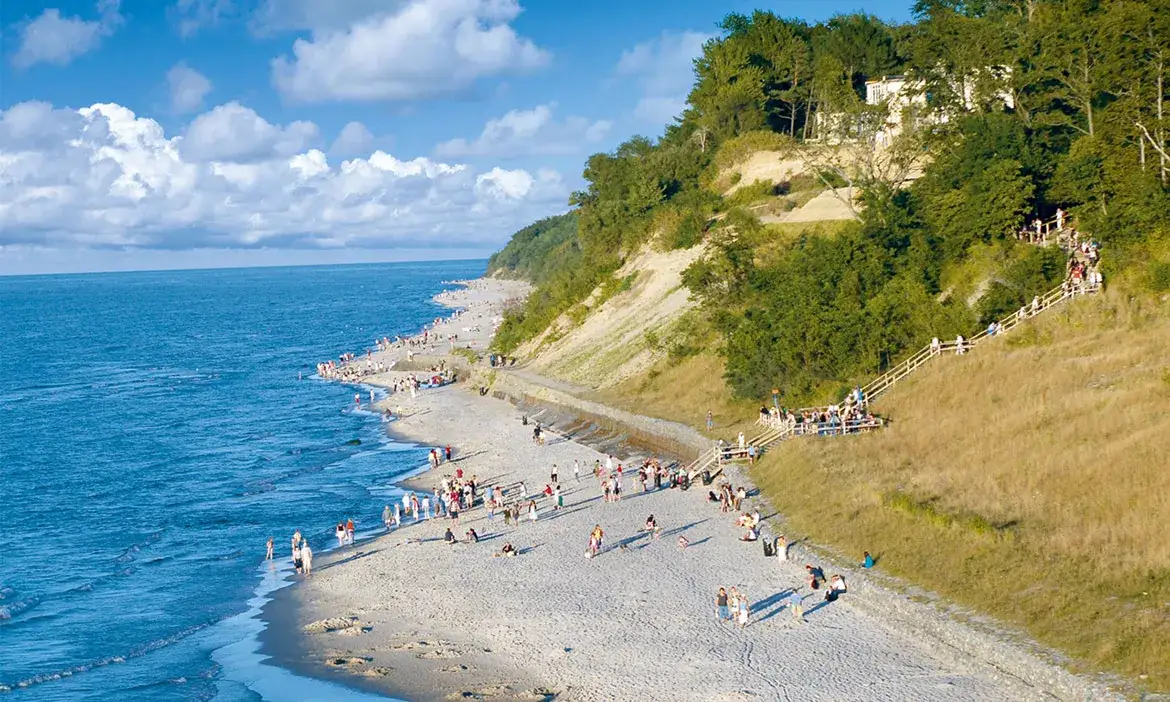 Plaża w Jastrzębiej Górze z widokiem na klif