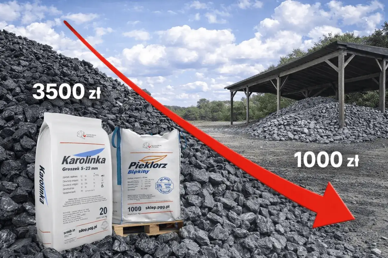 Spadające ceny węgla: z 3500 zł do 1000 zł za tonę. Worek z groszkiem 