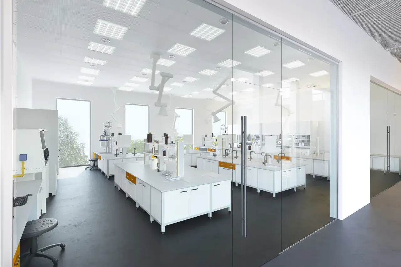 projekt laboratorium chemicznego wnętrze