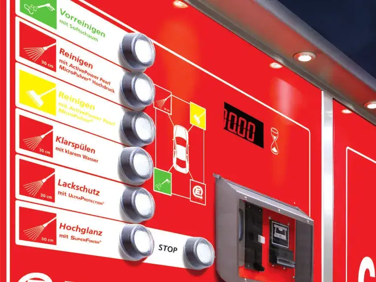 panel sterowania myjnia bezdotykowa programy