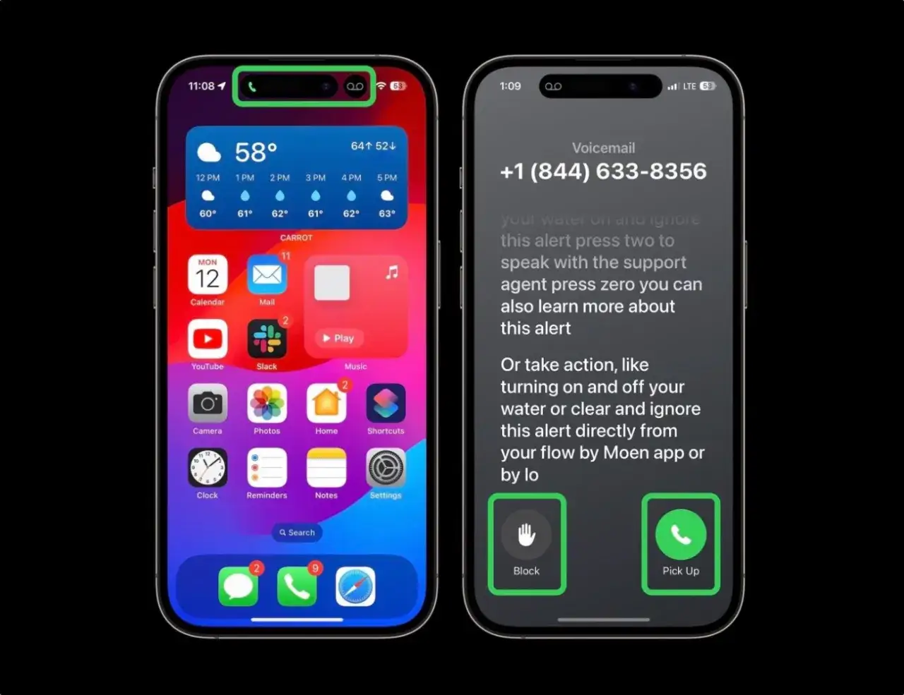 iPhone aplikacja Telefon poczta głosowa zakładka